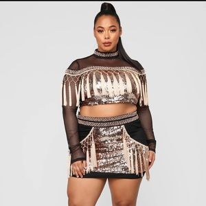 Fashion Nova Sequin Skirt Set / Dress (PLEASE READ DESCRIPTION)